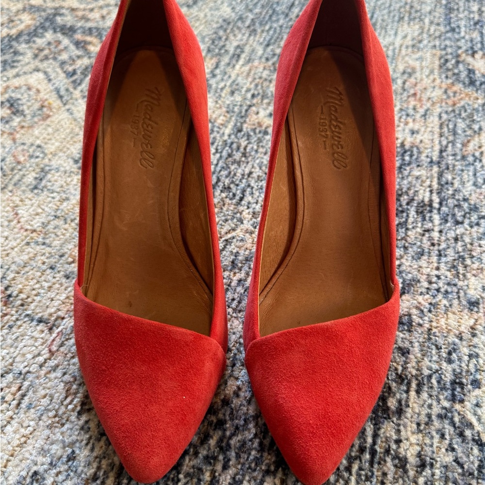 Madewell Red Suede Heels